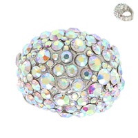 CRYSTAL RHINESTONE PAVE DOME STRETCH RING